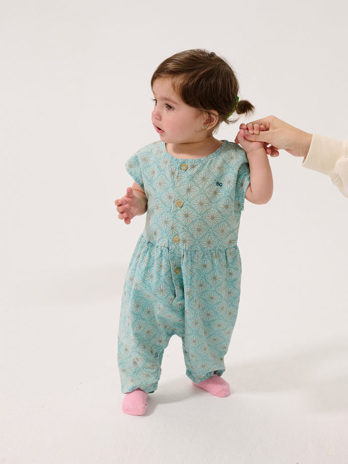 Daisy Mosaic Woven Overalls