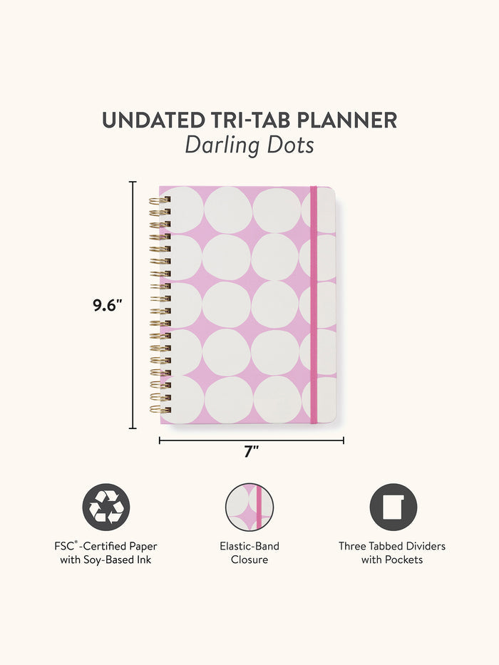 Darling Dots Undated Tri-Tab Planner