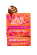 Date Better snack bars with packaging on a white background
