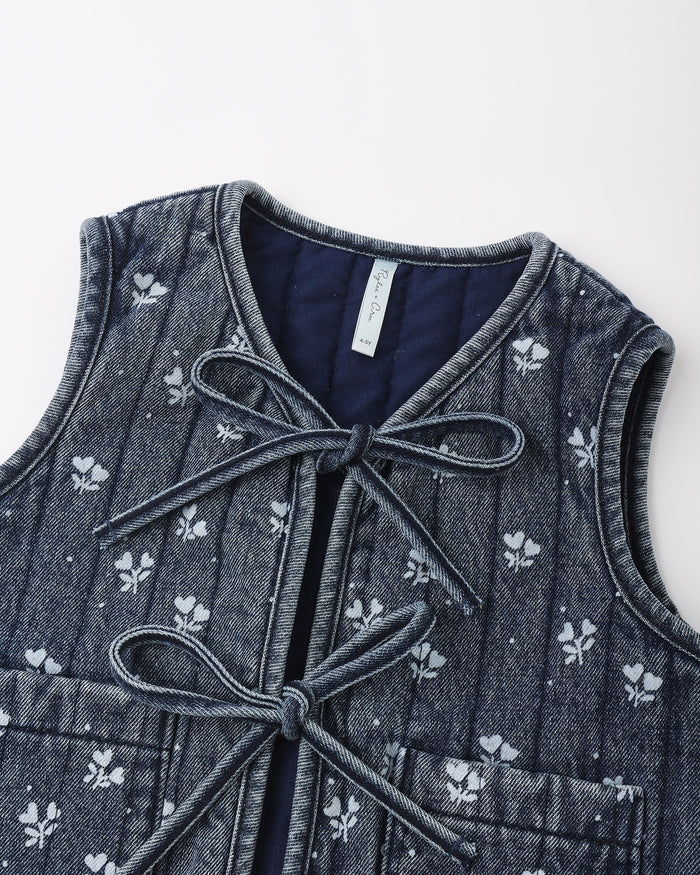 Denim Vest (Heart Ditsy)
