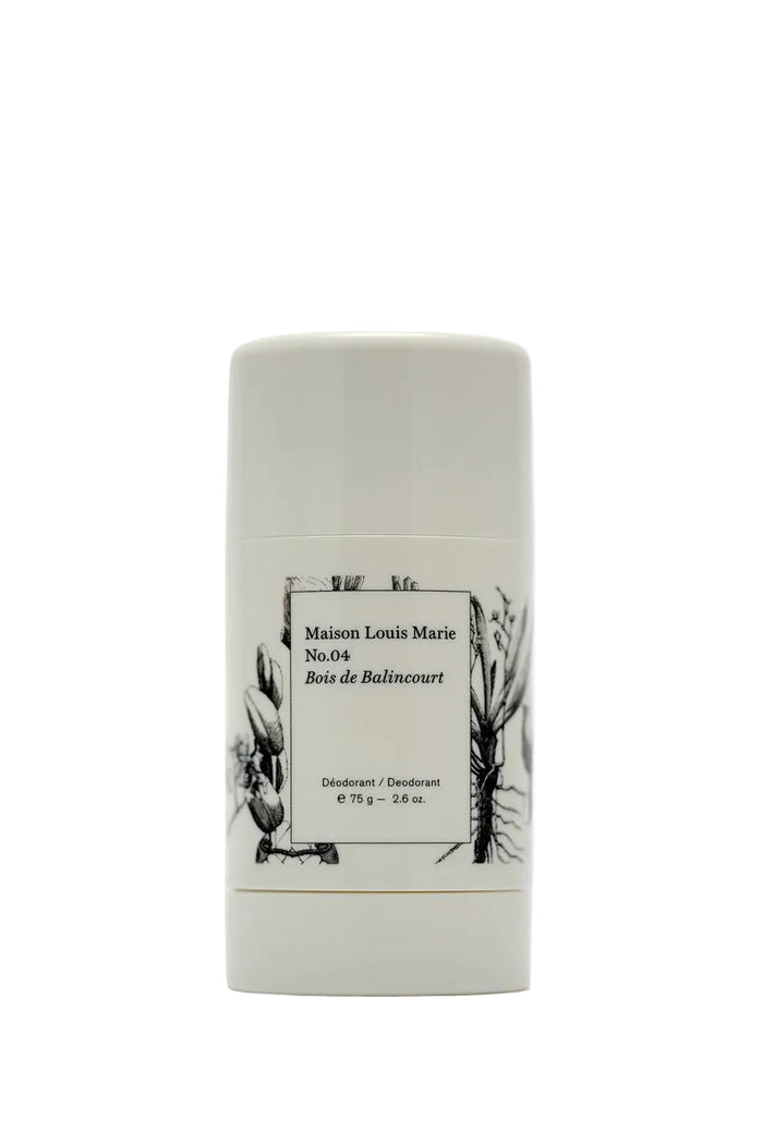Deodorant stick with branding on a white background