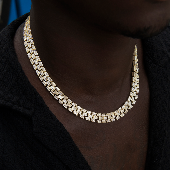 Diamond Spine Chain + Bracelet Bundle in Yellow Gold