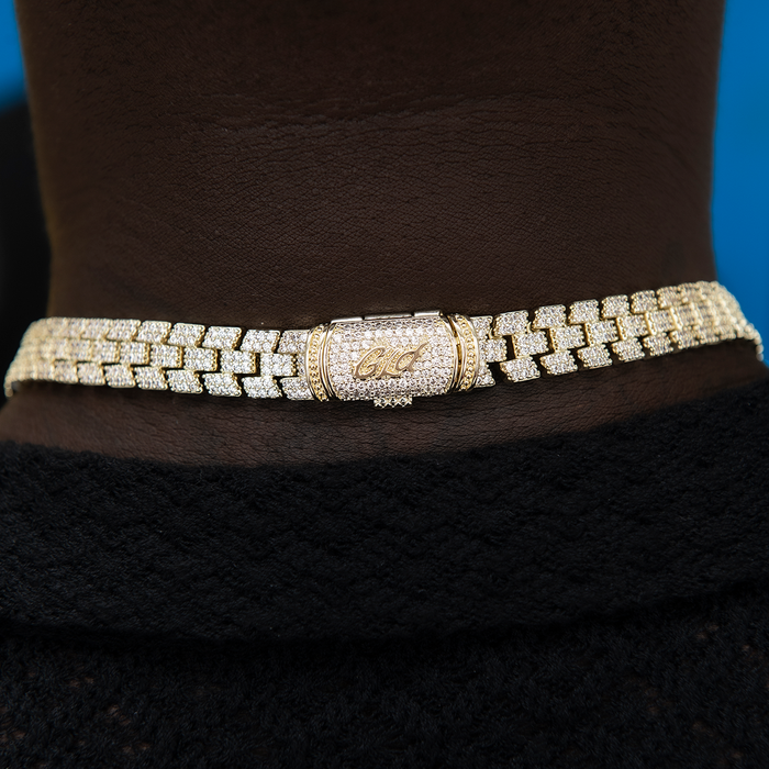 Diamond Spine Chain + Bracelet Bundle in Yellow Gold