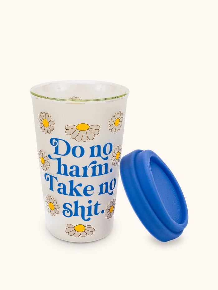 Do No Harm Glass Coffee Tumbler