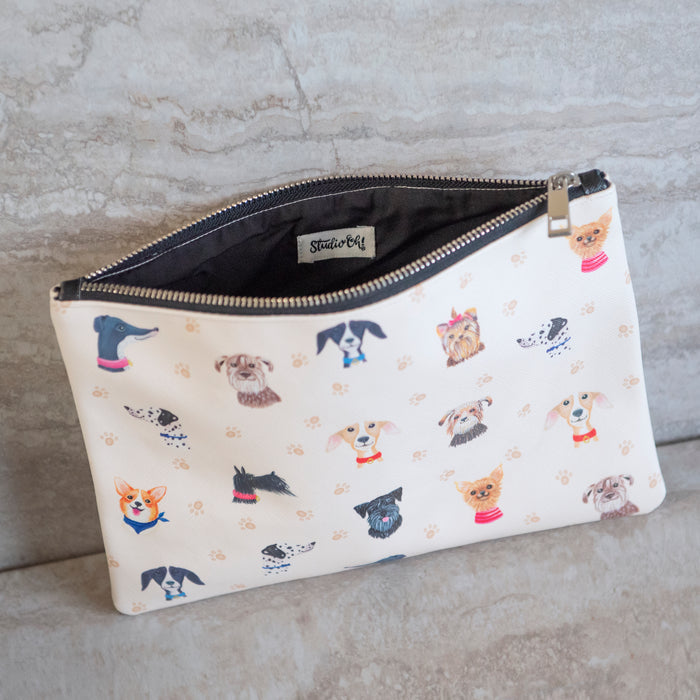 Doggone Cute Large Zippered Pouch