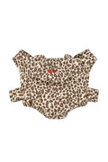 Leopard print doll carrier on white background