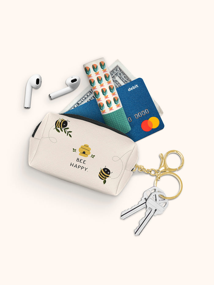 Don't Worry Bee Happy Key Chain Pouch