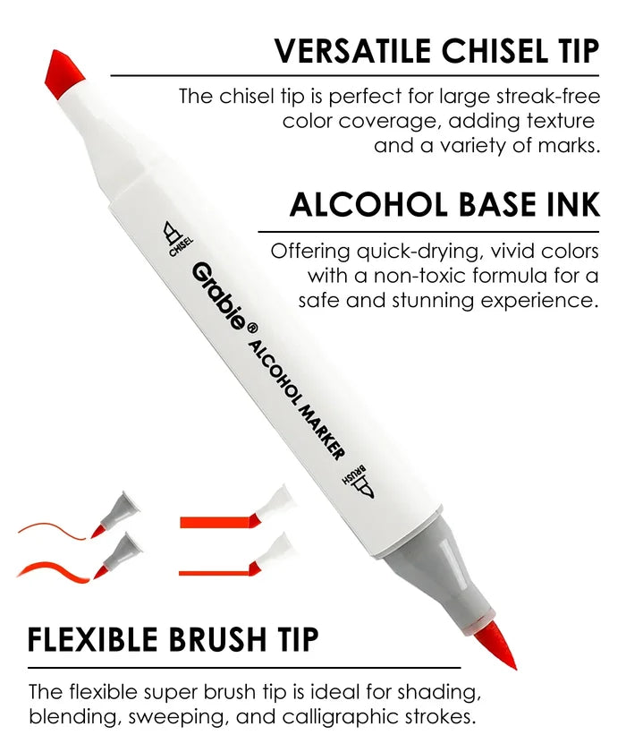 Dual-Tip Alcohol-Based Marker Kit (Set of 48)