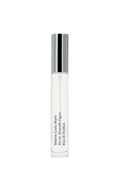 Perfume bottle with silver cap on a white background