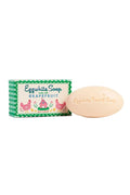 Eggwhite soap bar with packaging on a white background