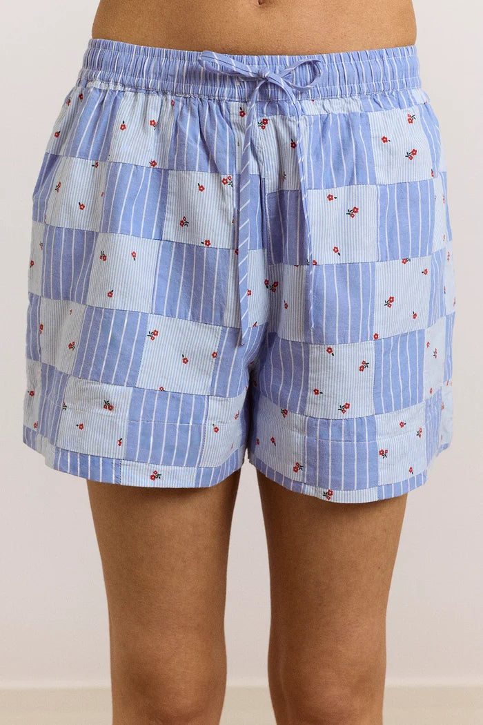 Eluna Boxer Shorts (Blue Stripe & Floral)