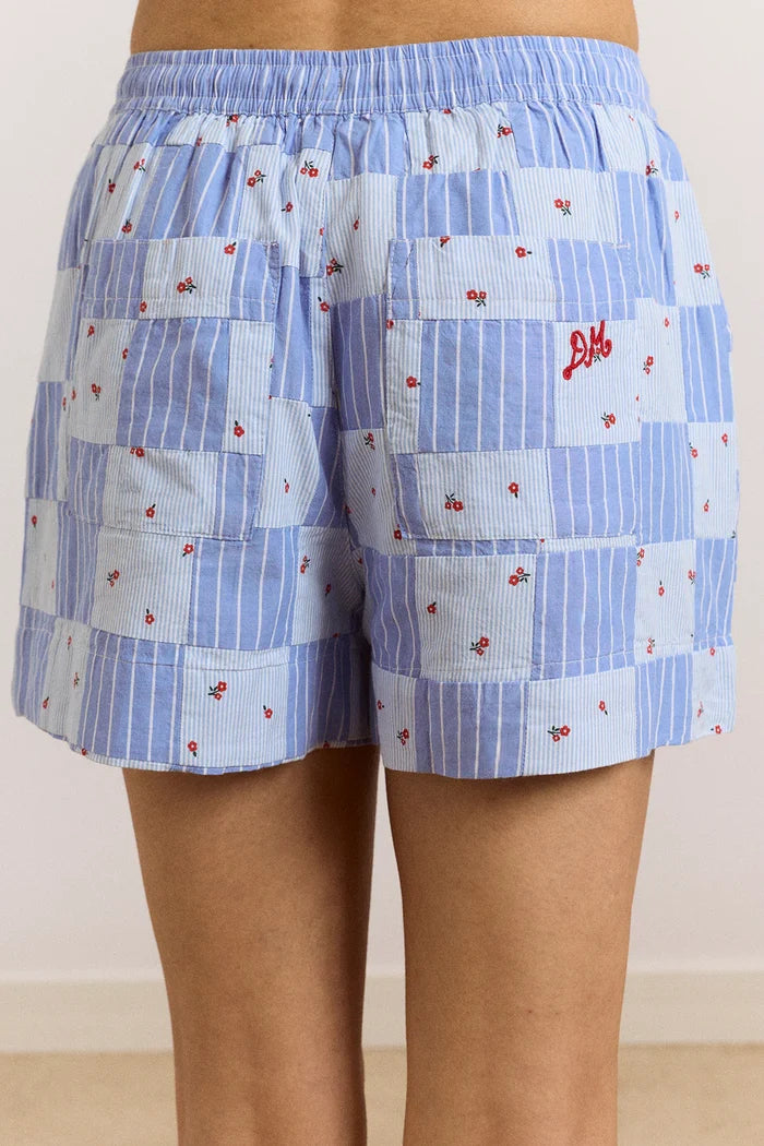 Eluna Boxer Shorts (Blue Stripe & Floral)