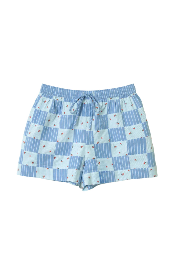 Eluna Boxer Shorts (Blue Stripe & Floral)