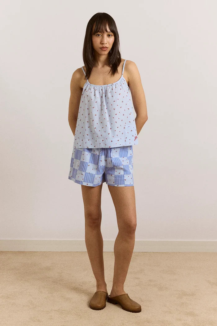 Eluna Cami (Blue Stripe & Floral Print)