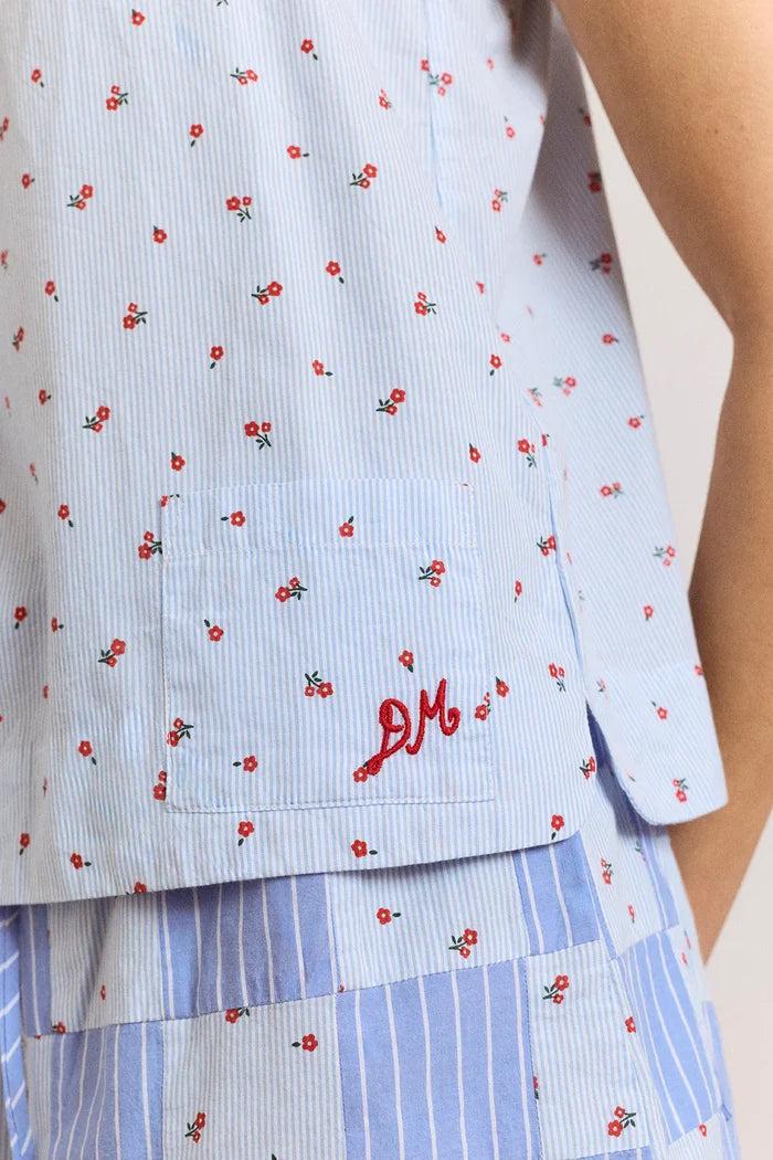 Eluna Cami (Blue Stripe & Floral Print)