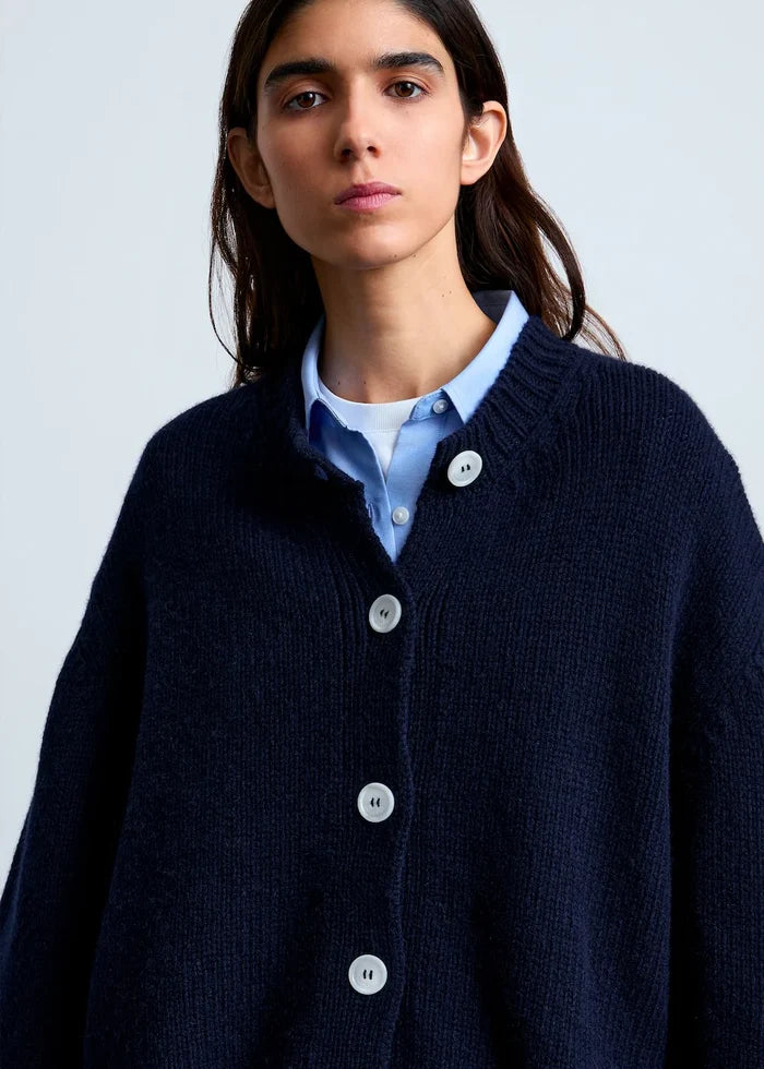 Emma Wool Cardigan (Navy)