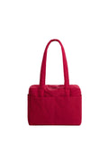 Red tote bag on a white background