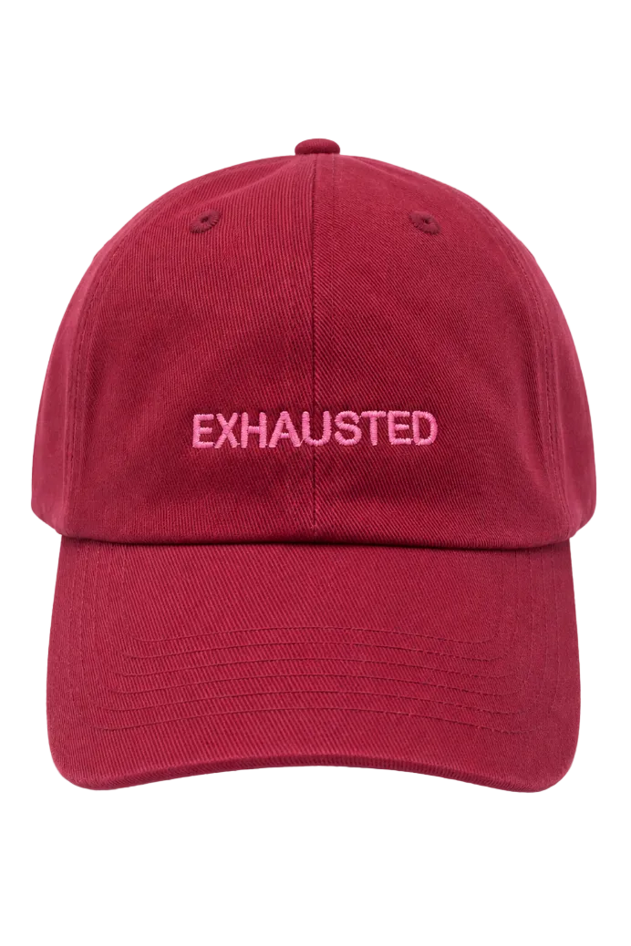 Exhausted Cap (Burgundy w/ Pink)