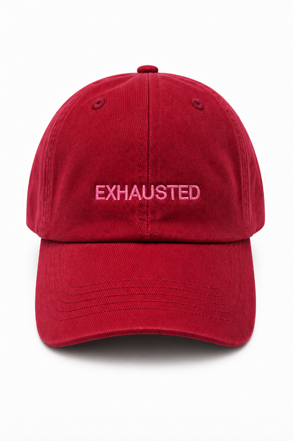 Exhausted Cap (Burgundy w/ Pink)