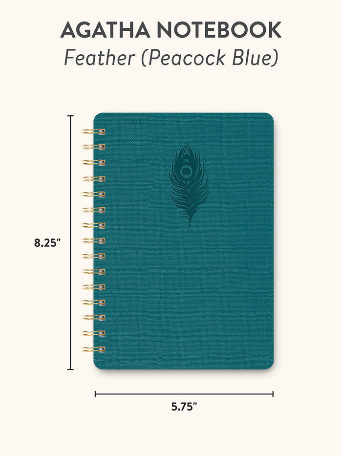 Feather (Peacock Blue) Agatha Notebook
