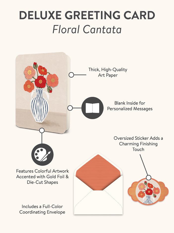 Floral Cantata Deluxe Greeting Cards