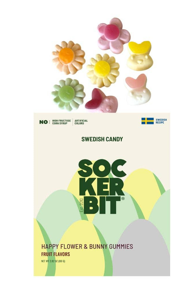 Flowers & Bunnies Swedish Candy Bag (2.8oz)