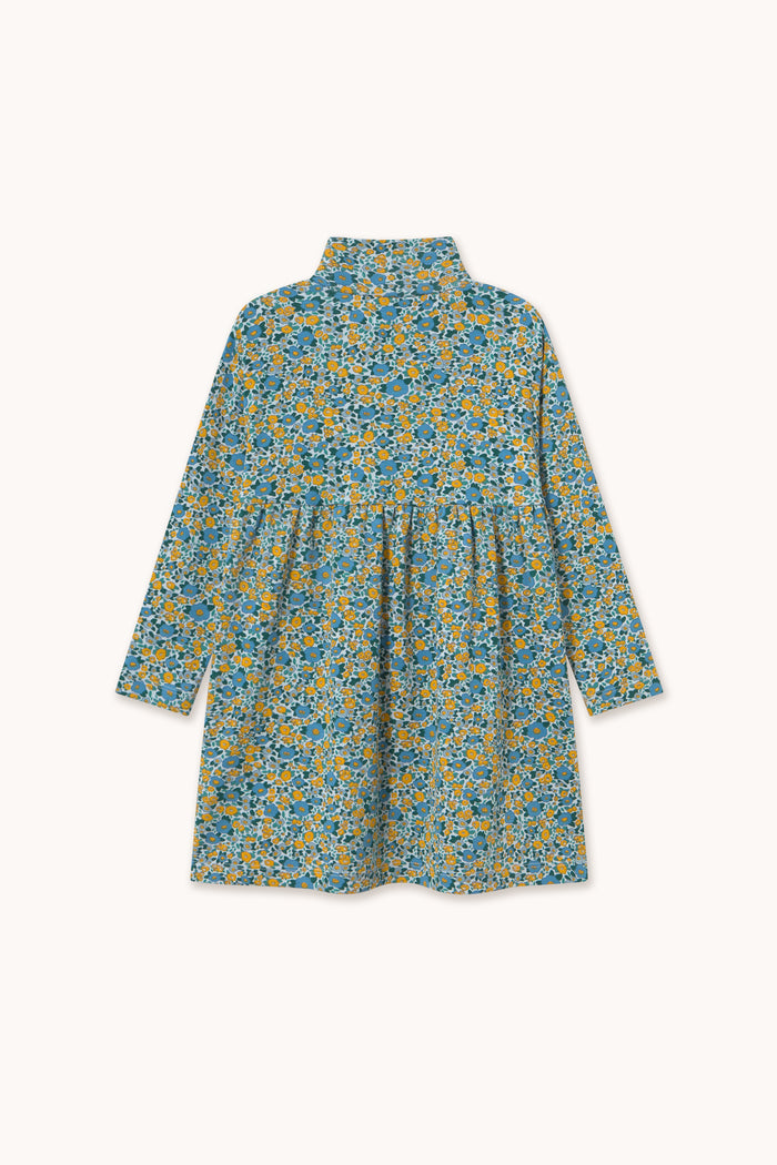 Flowers Rib Mockneck Dress (Kids)