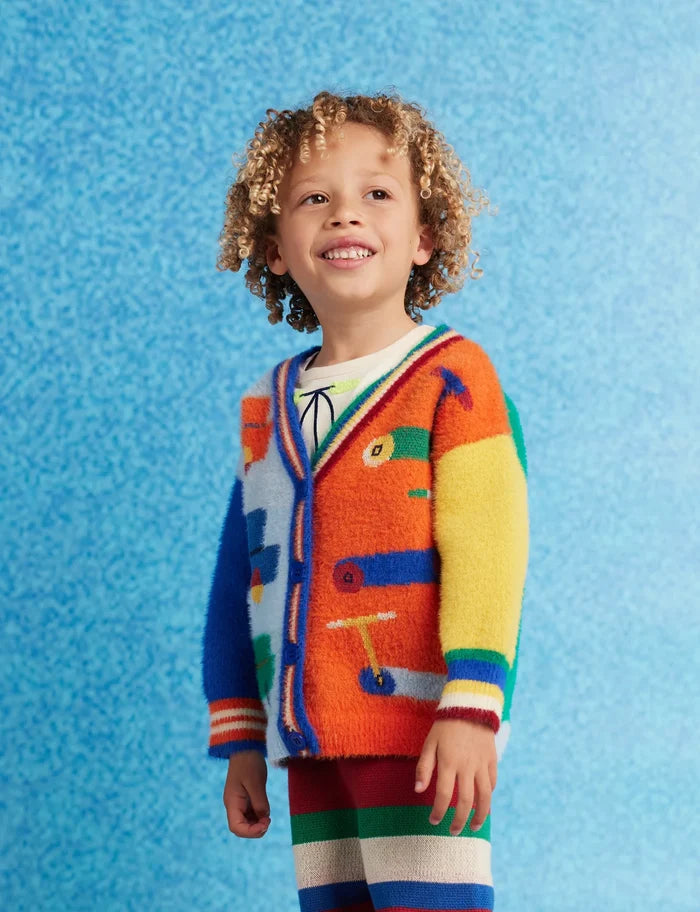 Fluffy Knit Cardigan (Beep Beep)