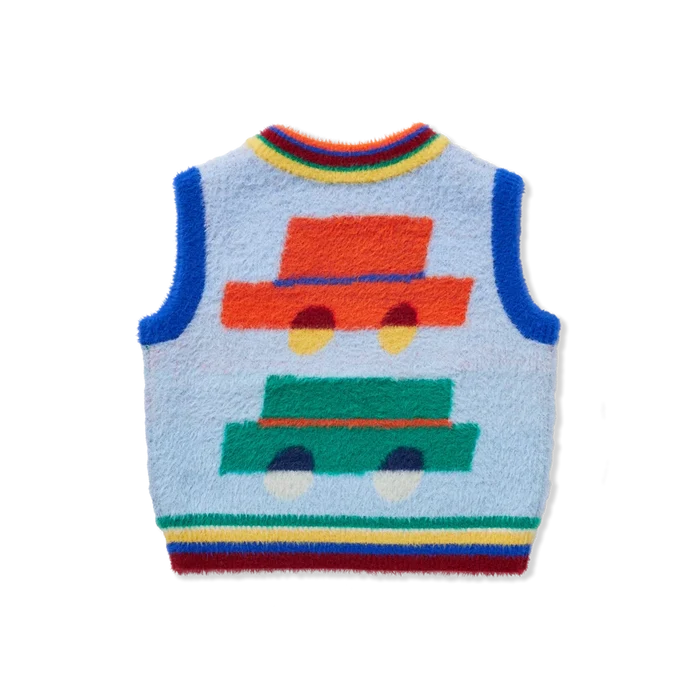 Fluffy Knit Vest (Beep Beep)