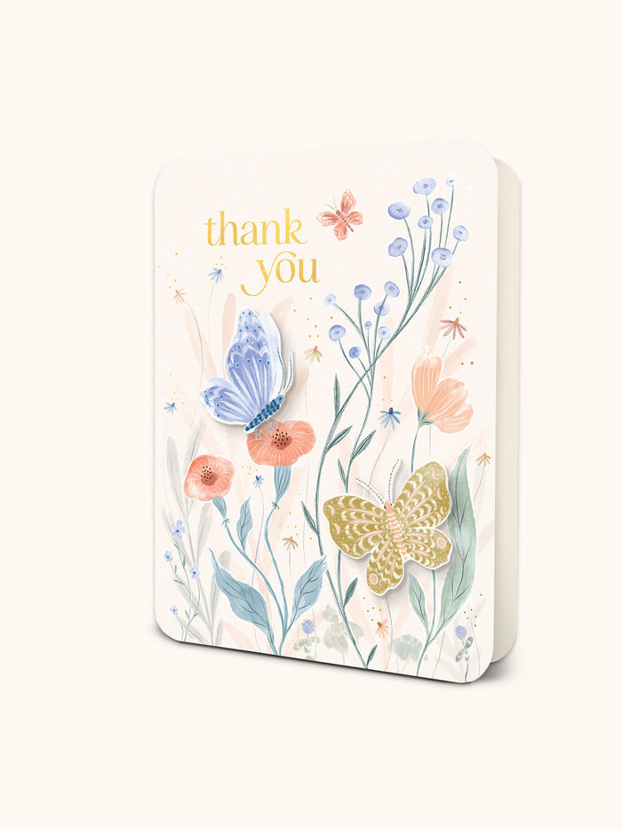 Fluttering Blooms of Gratitude Deluxe Greeting Cards