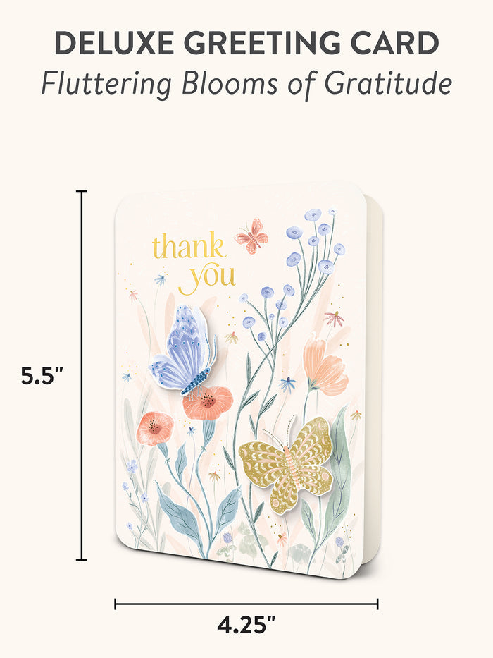 Fluttering Blooms of Gratitude Deluxe Greeting Cards