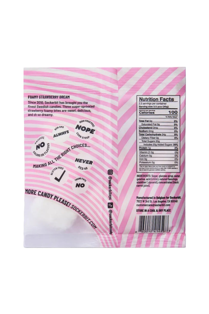 Foamy Strawberry Dream Swedish Candy Bag (2.8oz)