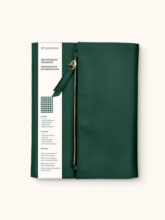 Forest Green Keri Notebook Organizer