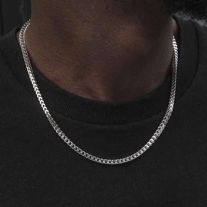 Franco Chain in White Gold - 3mm - The GLD Shop
