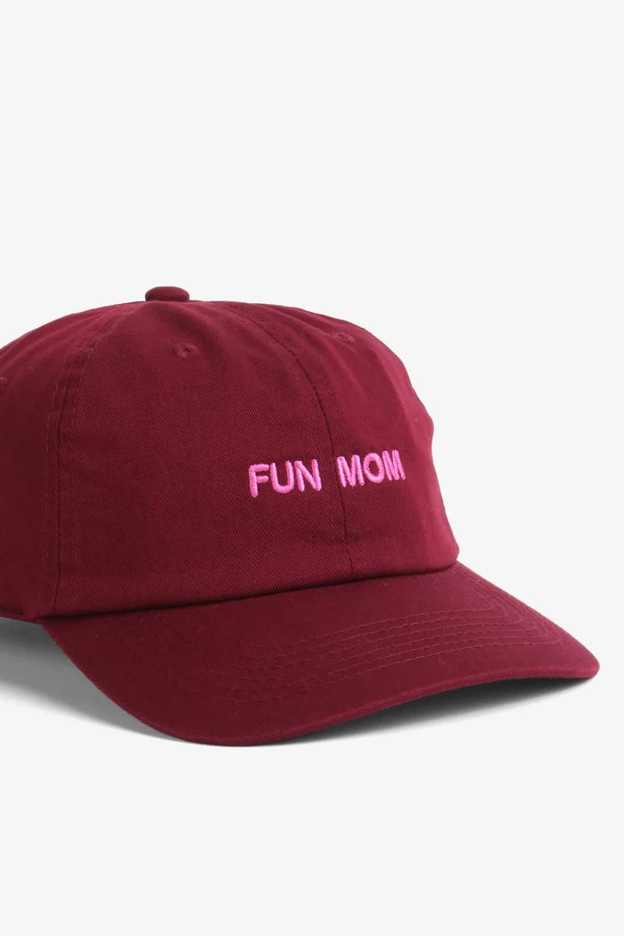 Fun Mom Cap (Burgundy w/ Pink)