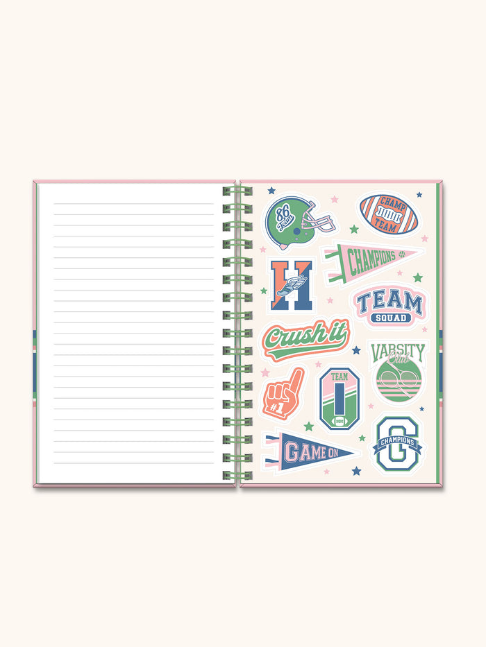 Game Day Medium Spiral Notebook with Enamel Charm