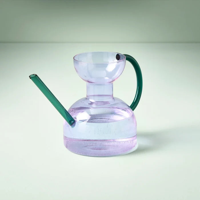 Glass Watering Can (Purple & Teal)