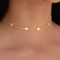 GLD Star Adjustable Chain Necklace in Yellow Gold