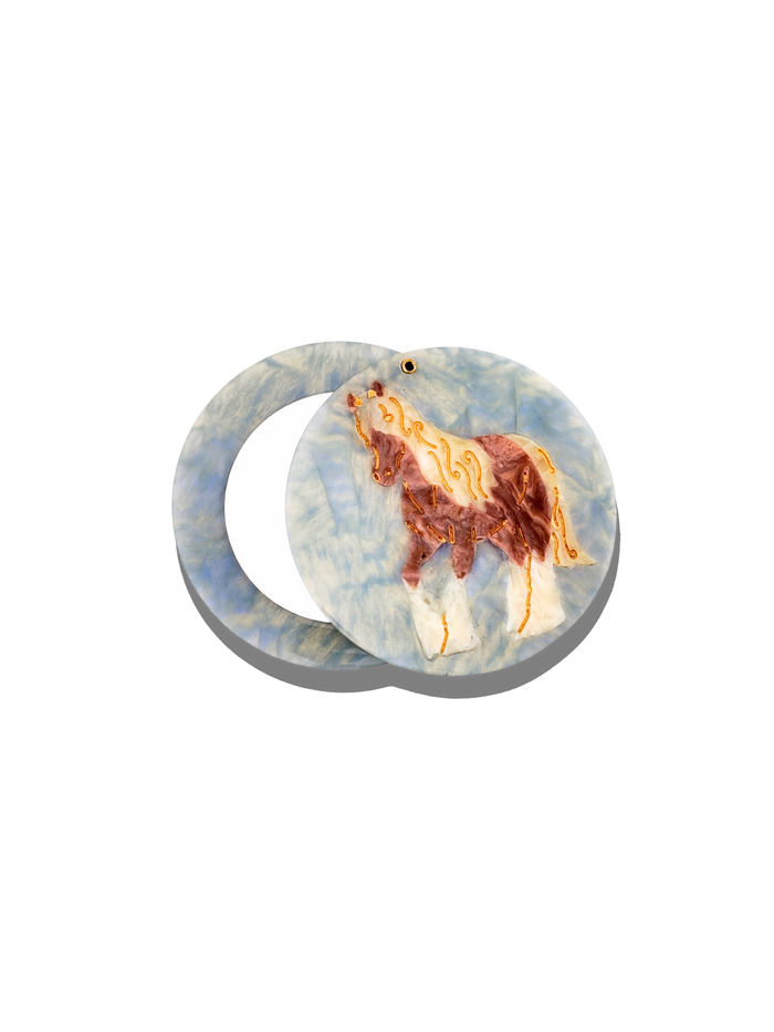Hand-painted Horse Compact Mirror