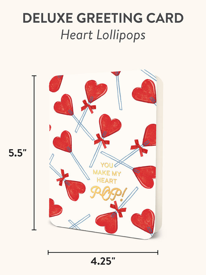 Heart Lollipops Deluxe Greeting Card
