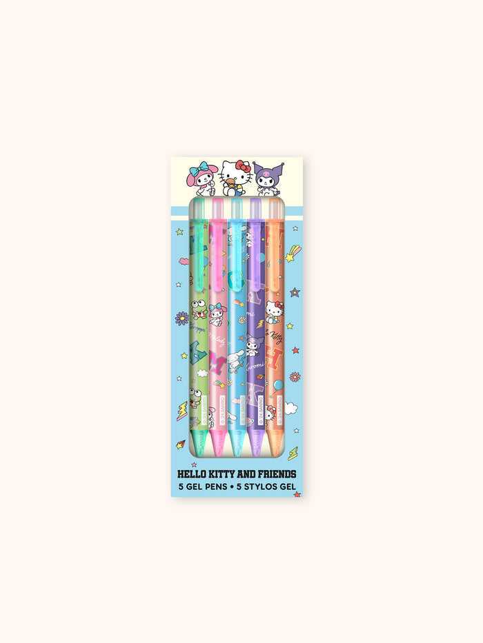 Hello Kitty and Friends College Letters Blue Gel Pen Set