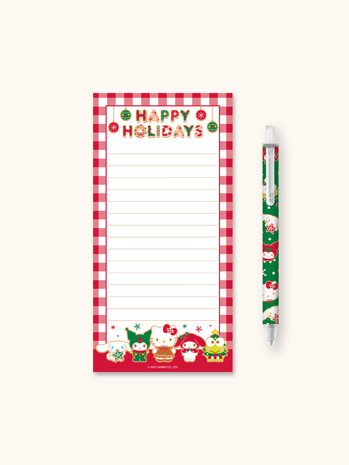 Hello Kitty and Friends Holiday Fun Magnetic List Pad & Gel Pen Set