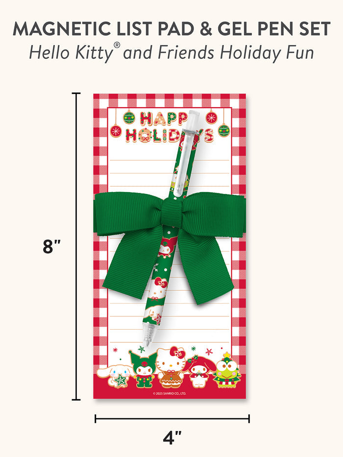 Hello Kitty and Friends Holiday Fun Magnetic List Pad & Gel Pen Set