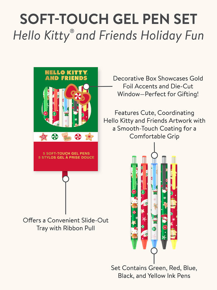 Hello Kitty and Friends Holiday Fun Soft-Touch Gel Pen Set