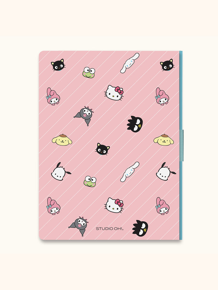 Hello Kitty and Friends Pink Pinstripe Casey Notebook with Phone Loop