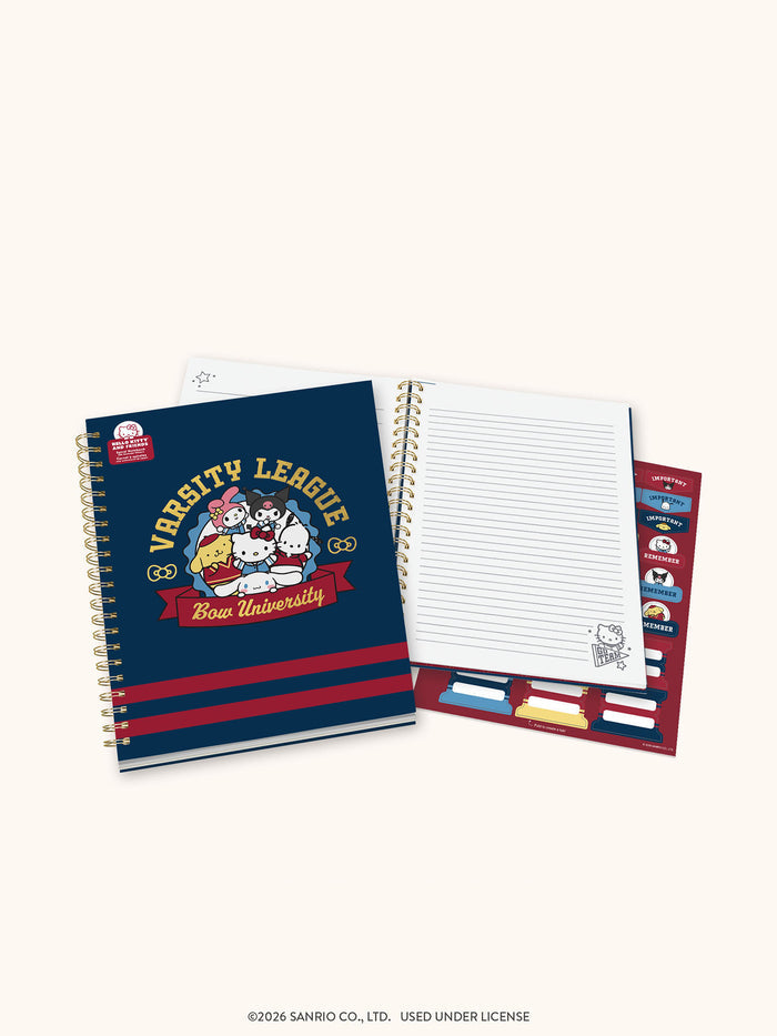 Hello Kitty and Friends Varsity Extra-Large Spiral Notebook with Pocket & Sticker Sheet