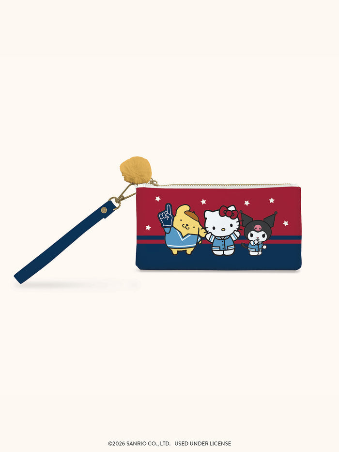 Hello Kitty and Friends Varsity Pencil Pouch with Wrist Strap & Decorative Pull