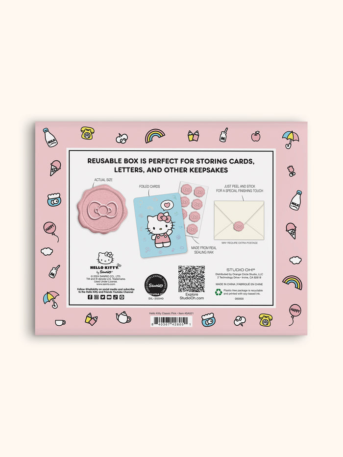 Hello Kitty Classic Pink Studio Note Cards with Wax Seals