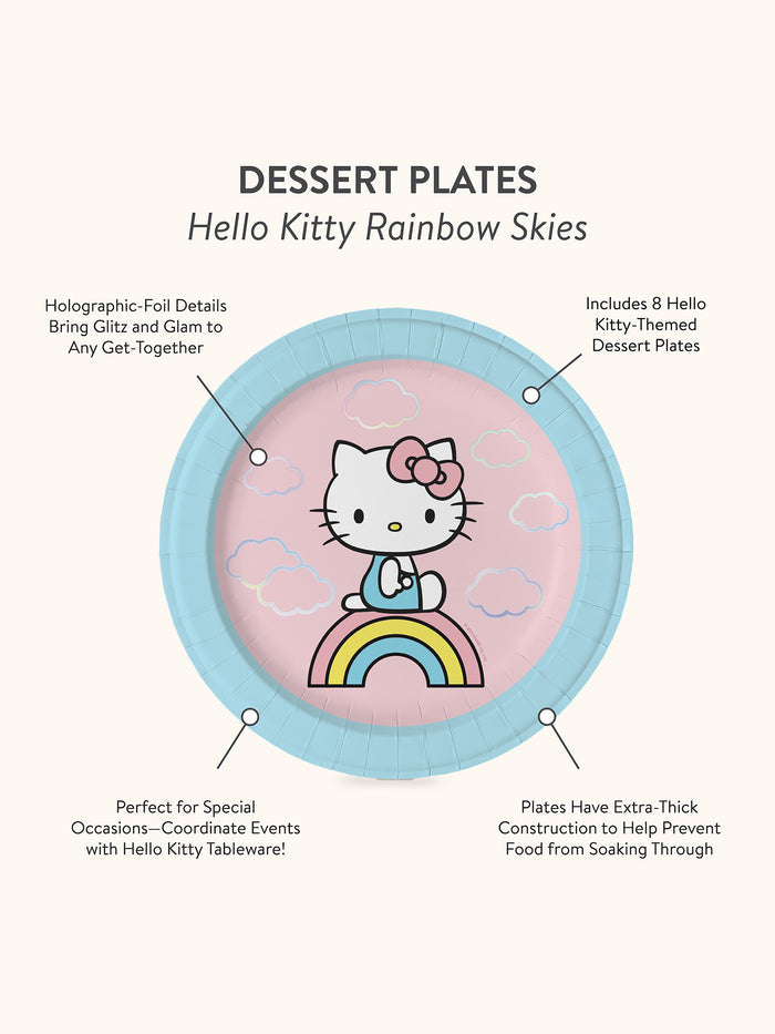 Hello Kitty Rainbow Skies Dessert Plates