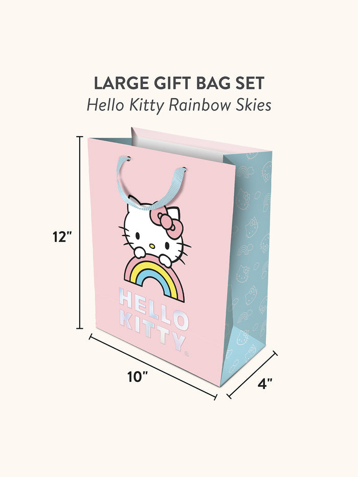 Hello Kitty Rainbow Skies Large Gift Bag Set